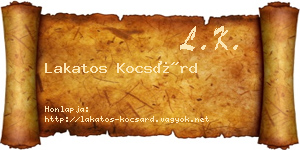 Lakatos Kocsárd névjegykártya